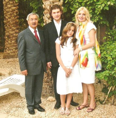 Family photo after Vicky's First Communion in Riyadh