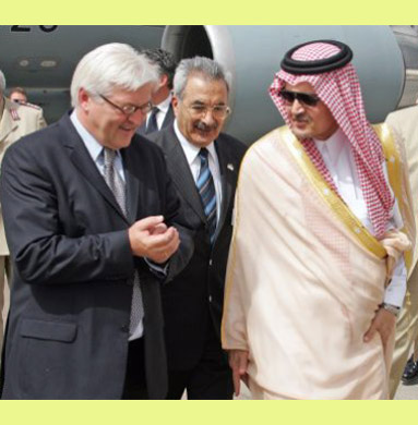 Minister Steinmeier talking with Minister Saud Al-Faisal 